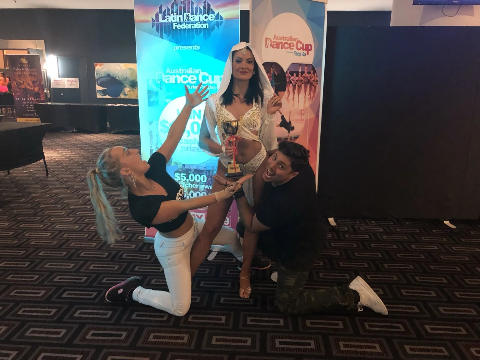 Elite dancers celebrating an achievement