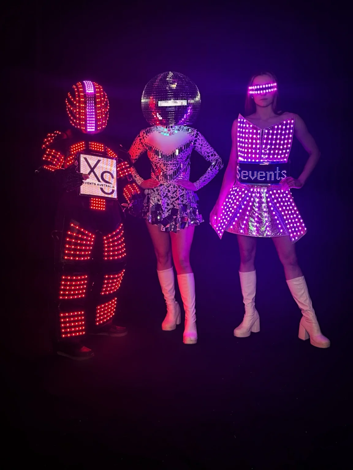LED go-go and podium dancers