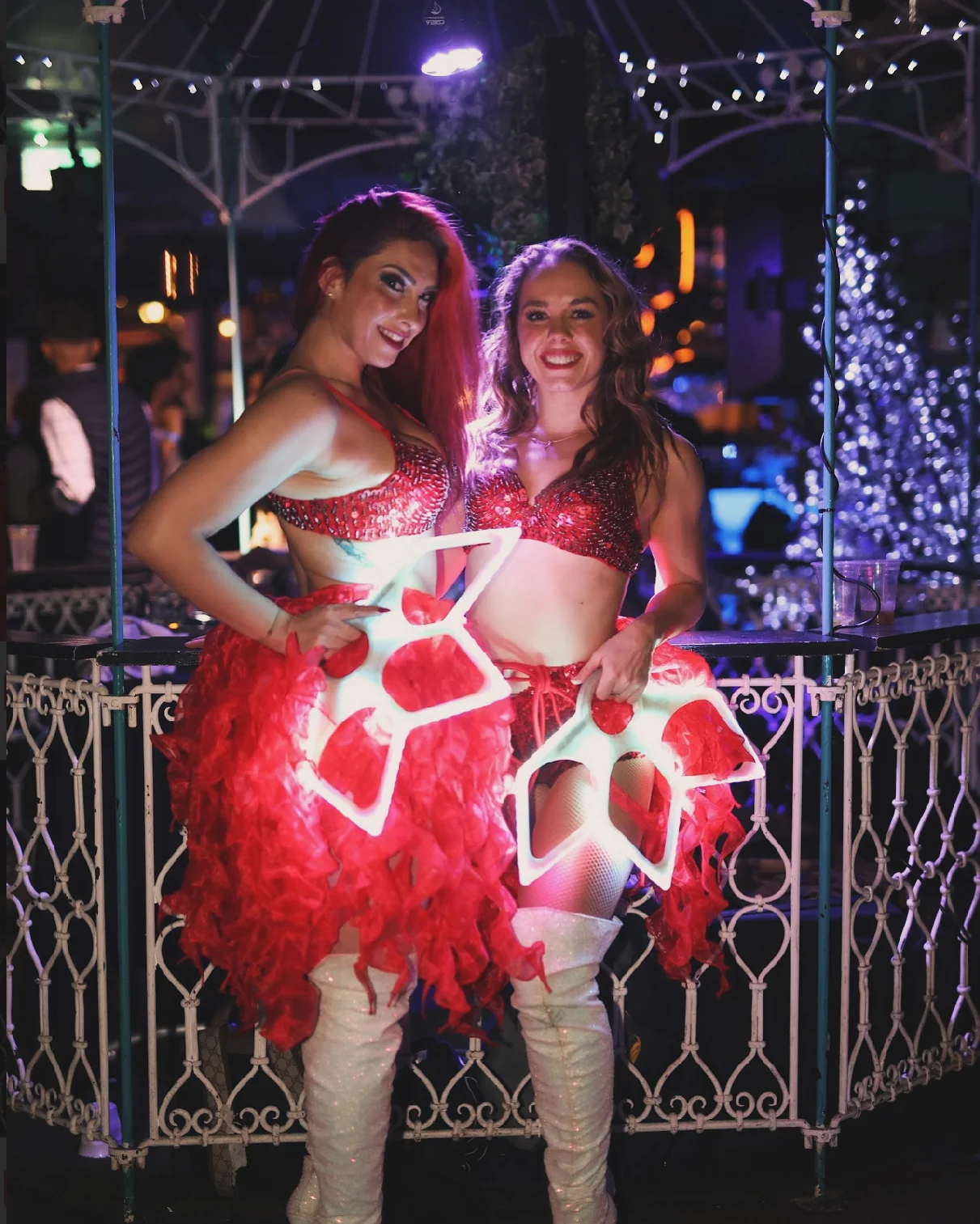 Go-go dancers performing at an event
