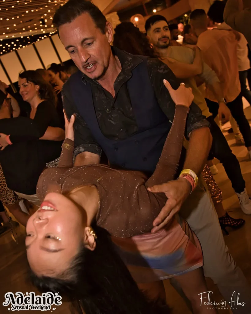 Elite dancers enjoying social dancing at Adelaide Sensual Weekend 2023