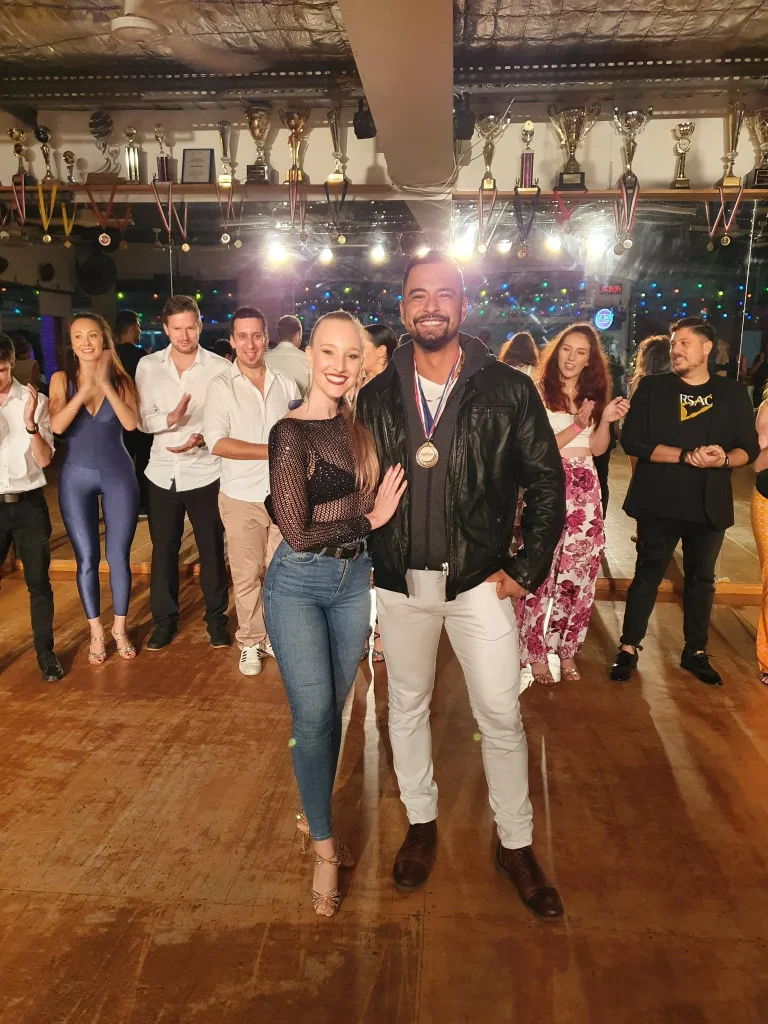 Jhovver Duarte dancing with Elite Latin Dance Co.