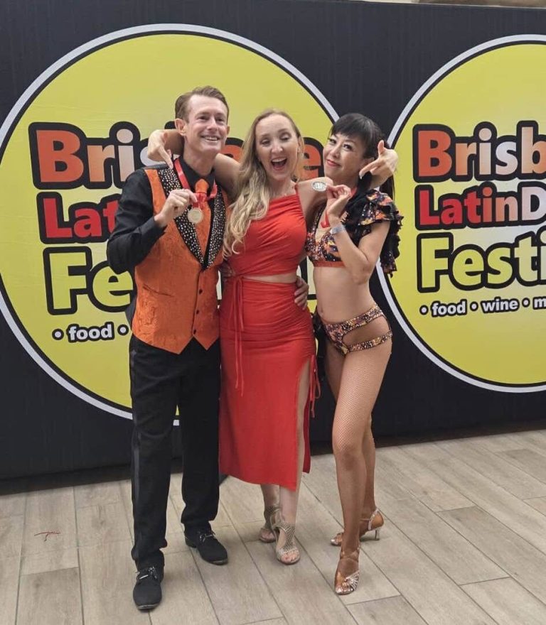 David and Andrey celebrating their World Salsa Solo 2025 results