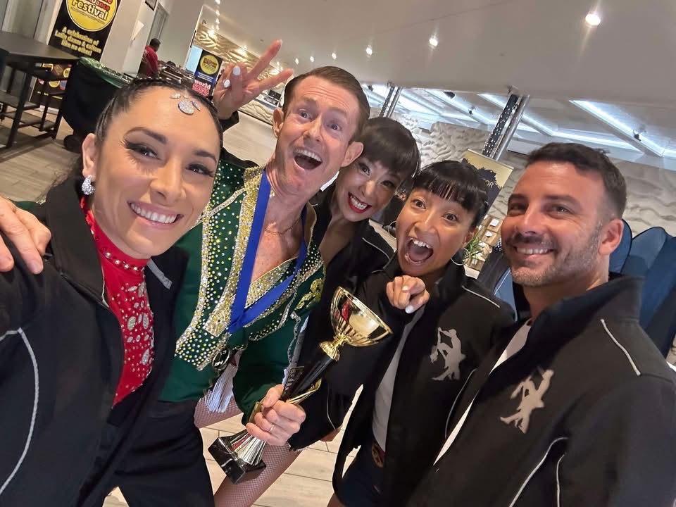 David celebrating a Masters Salsa Solo win at World Salsa Solo 2024