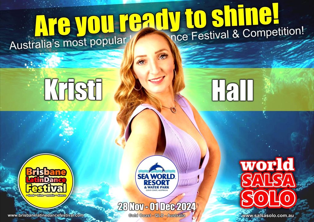 World Salsa Solo 2024 judge announcement for Kristi Hall on the Gold Coast